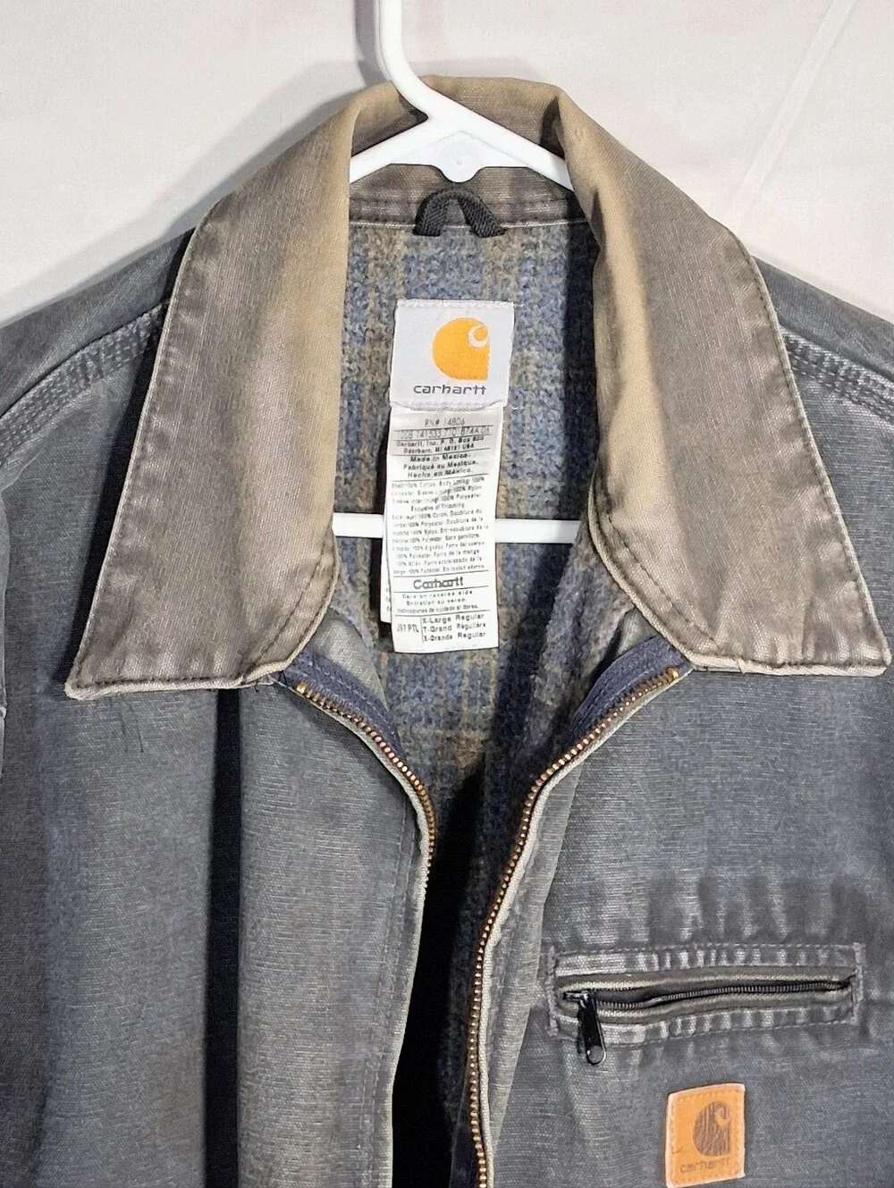 Carhartt Men's Large Detroit J97 Black or Petrol Blanket Sun-faded Coat/Jacket